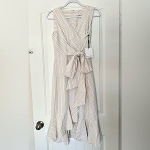 NWT Calvin Klein Tan/Beige Cream Wrap Sundress